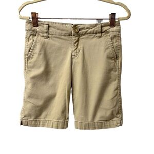 Aeropostale Women's Khaki Bermuda Shorts Dark Khaki chino size‎ 00 (3018)